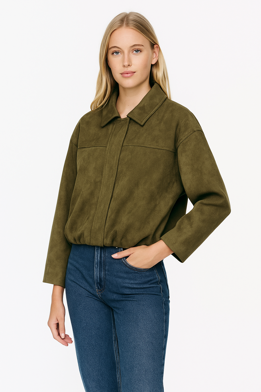 Suede bomber jacket