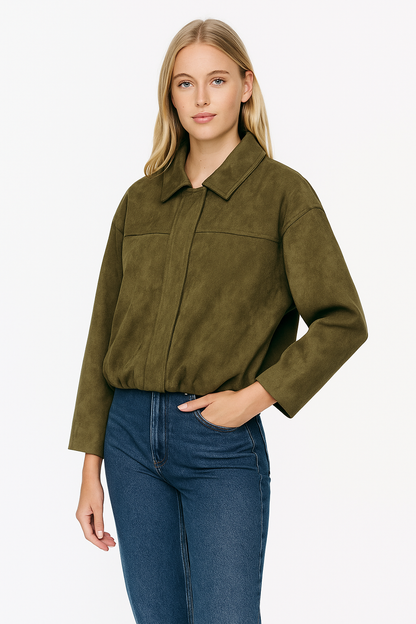 Suede bomber jacket